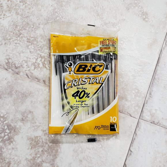 Bundle Lot Bic Cristal Medium 20 Ball Point Ink Pens 2 Packs New Sealed - Picture 3 of 9